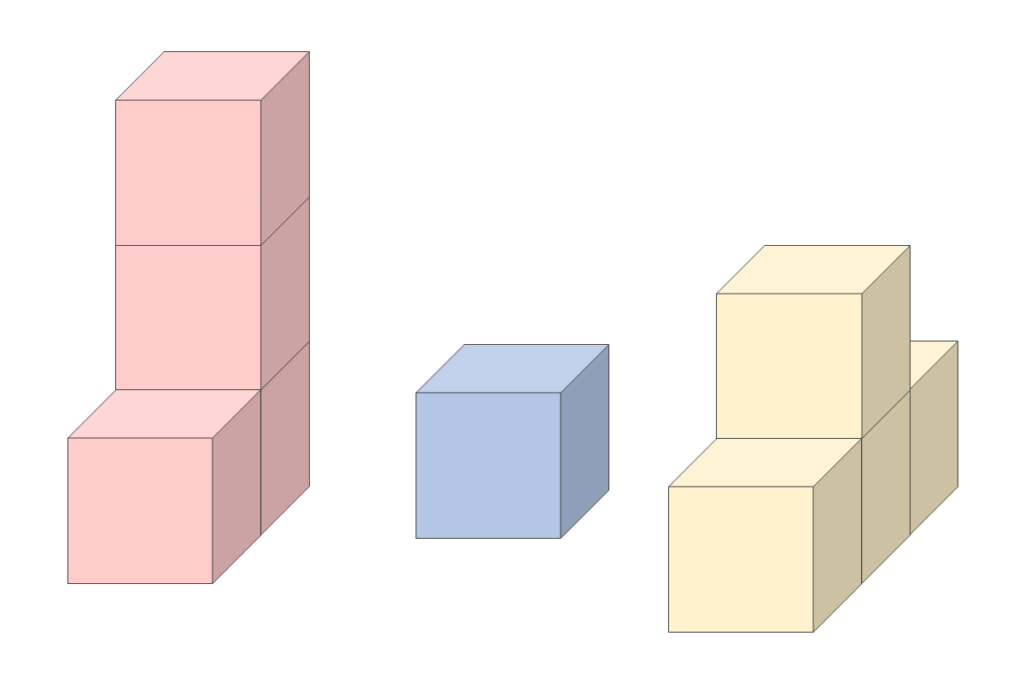 積み木はいくつある？ 正解　1-2
