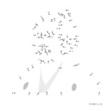 パズル　点つなぎパズル　点をつなぐと人物イラストが出てくる？ パズル問題画像 坂本龍馬