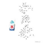 パズル　点つなぎパズル　点をつなぐと漢字が出てくる？ パズル問題画像 かき氷