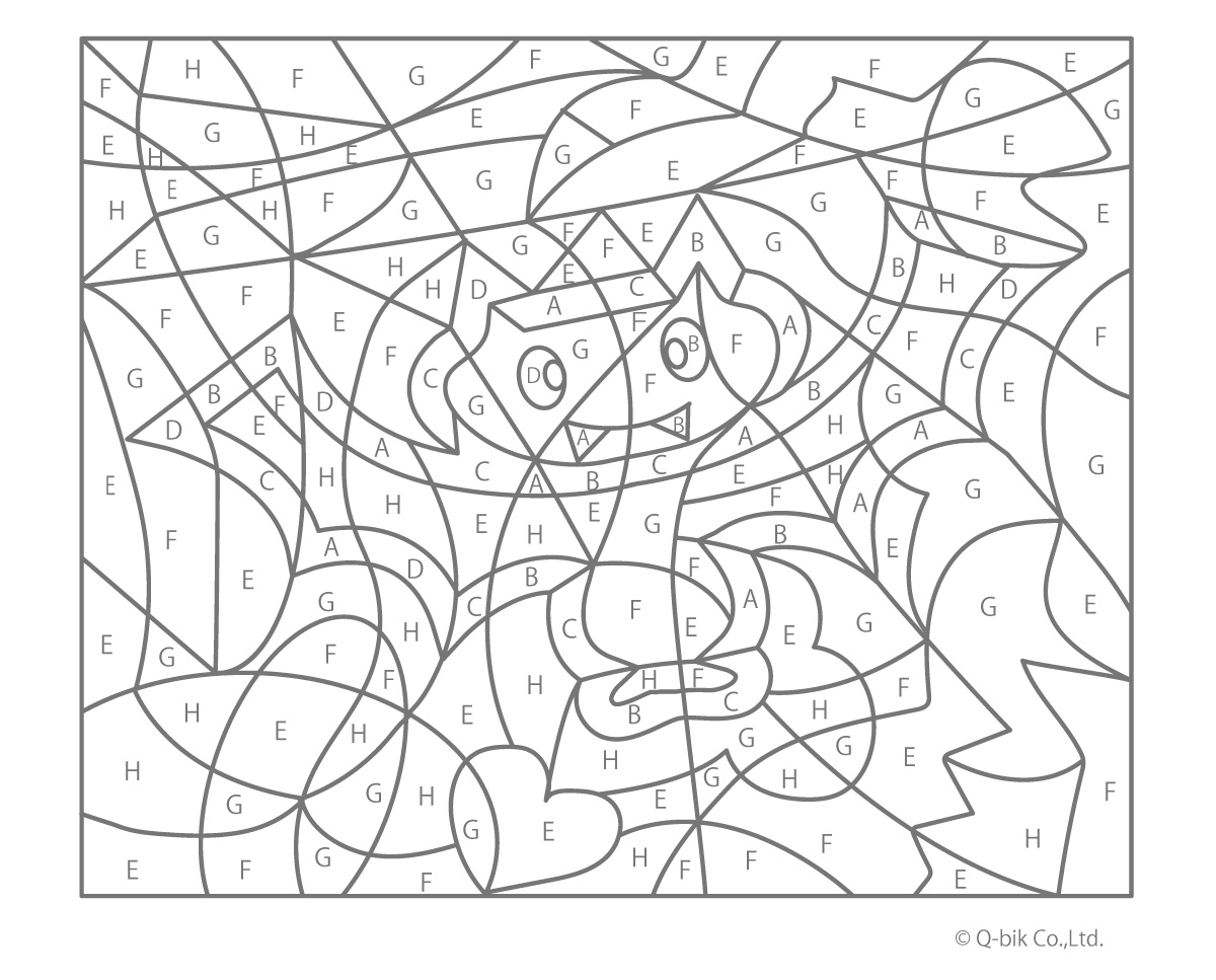 パズル ぬりえパズル こうもり問題画像