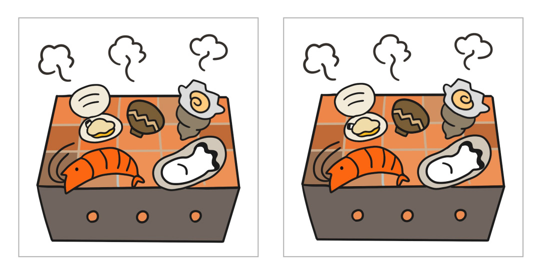 まちがい探し　vol.24 メ海鮮バーベキュー　脳トレ