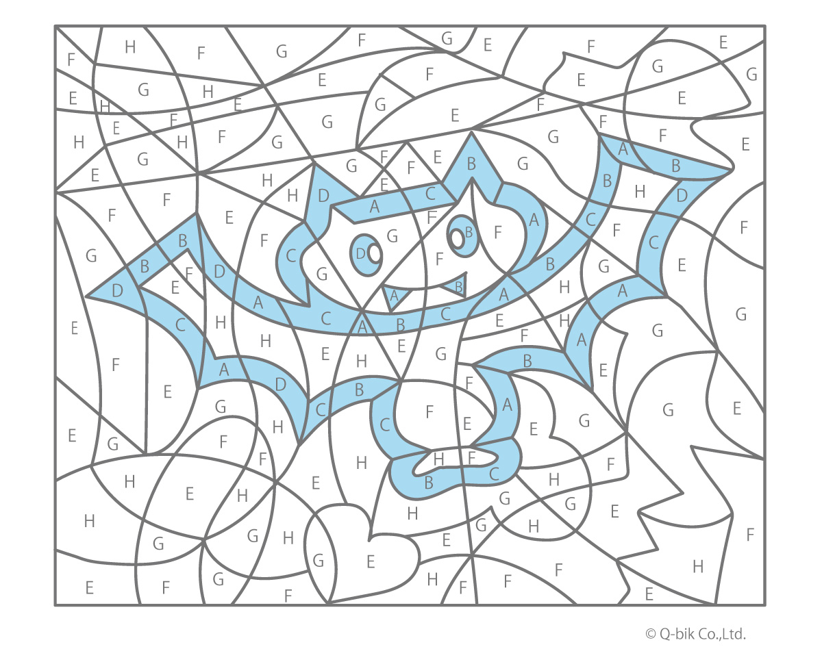 パズル ぬりえパズル こうもり答え画像