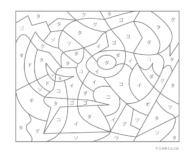 パズル　ぬりえパズル 　モアイ問題画像