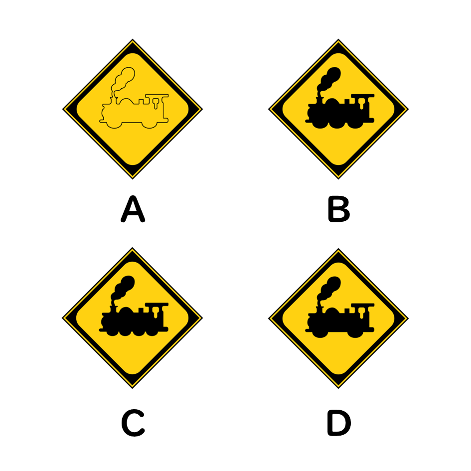 正しい「踏切ありの標識」はどれ? 問題