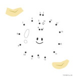 パズル　点つなぎパズル　点をつなぐと真っ赤なおいしいフルーツが出てくる！ パズル　問題画像 りんご