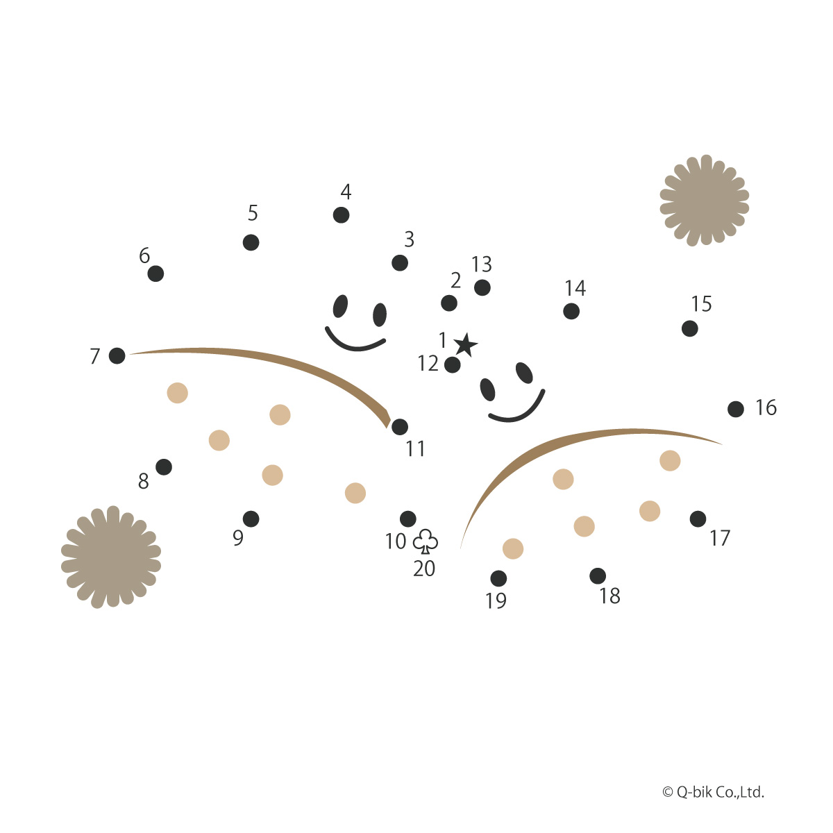 脳トレ 点つなぎパズル 点をつなぐと秋の味覚 おいしい栗! パズル 答え画像 栗