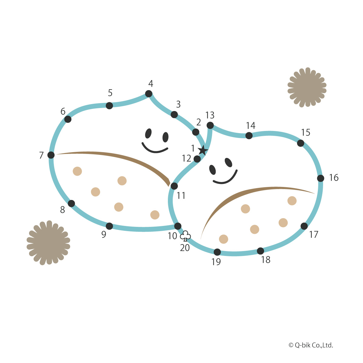 パズル 点つなぎパズル 点をつなぐと秋の味覚 おいしい栗! パズル 答え画像 栗