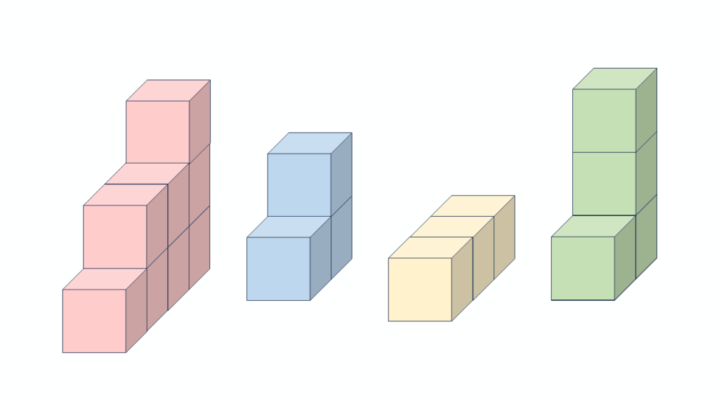 積み木はいくつある? 正解 2-3