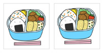 まちがい探し　お弁当の違いを見つけよう
